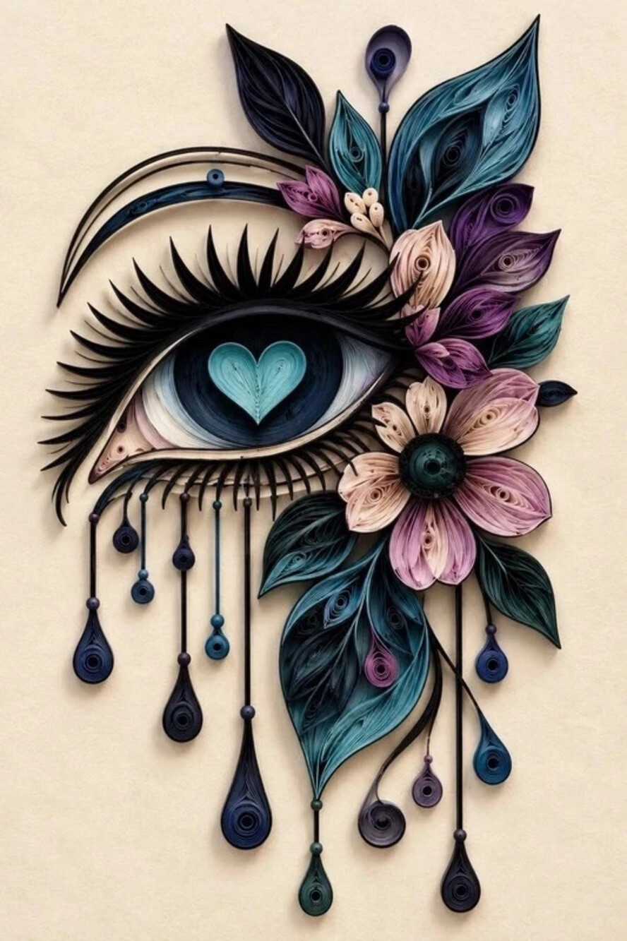 8x10 Framed Evil Eye Floral 2D Art Print